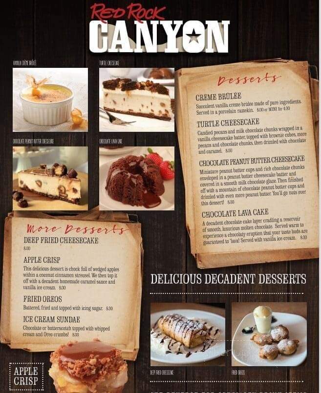 Red Rock Canyon - Belleville, ON menu_pic