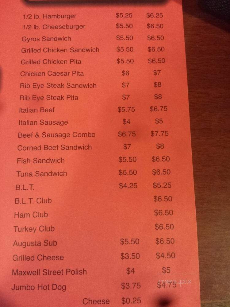 Elliots Augusta Pizza & Grill - Chicago, IL menu_pic