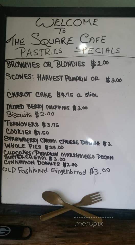 Washington Square Cafe - Washington, GA menu_pic