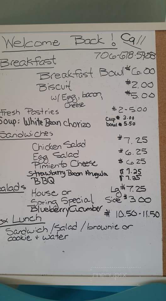 Washington Square Cafe - Washington, GA menu_pic