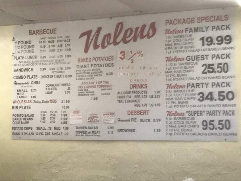Nolens Barbecue II - Columbia, TN menu_pic