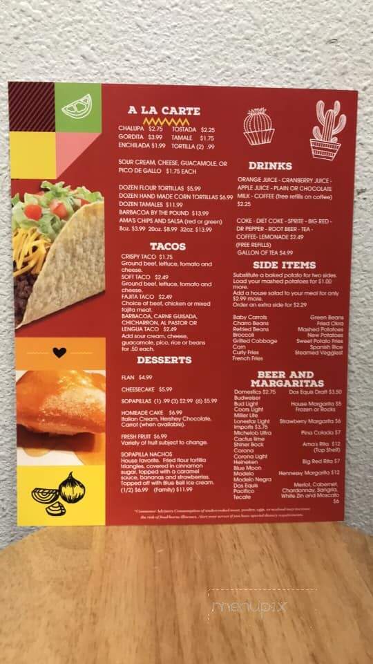 Ama's Mexican Restaurant - Hearne, TX menu_pic