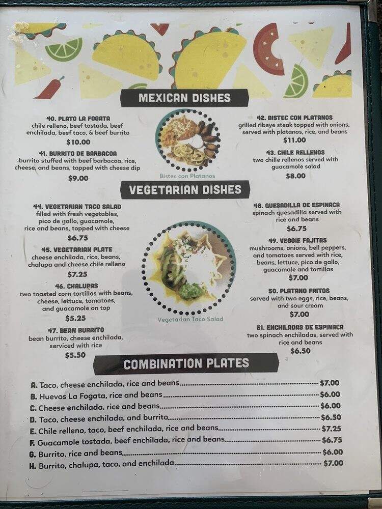La Fogata Mexican Restaurant - Lynchburg, VA menu_pic