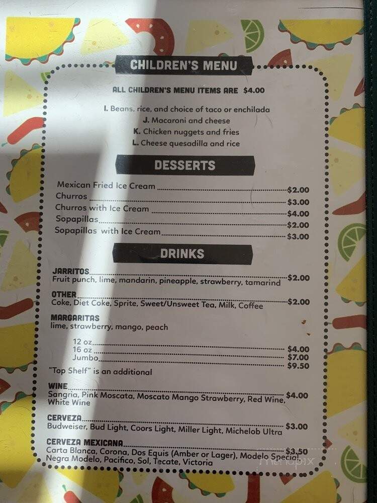 La Fogata Mexican Restaurant - Lynchburg, VA menu_pic