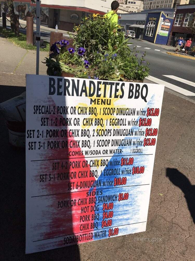 Bernadette's Fast Food - Juneau, AK menu_pic