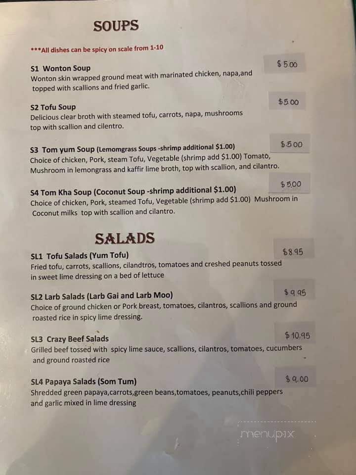 Crazy Thai Restaurant - Beaver Falls, PA menu_pic