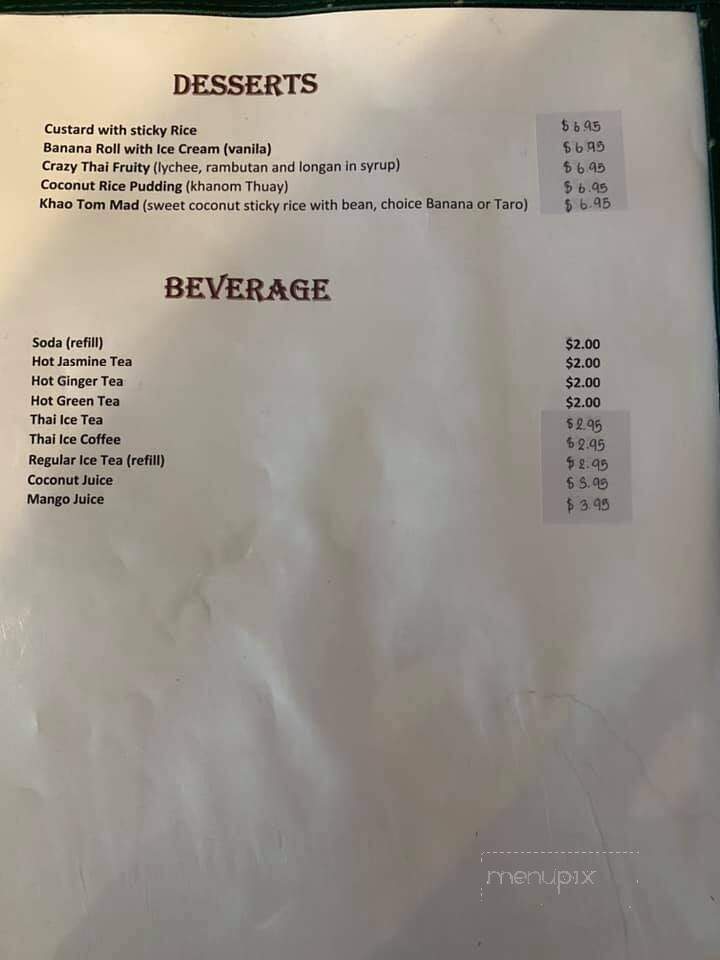 Crazy Thai Restaurant - Beaver Falls, PA menu_pic