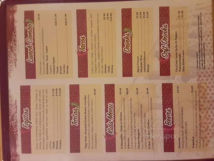 Los Portales - Greer, SC menu_pic