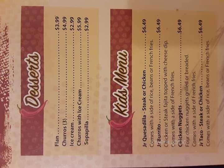 Los Portales - Greer, SC menu_pic