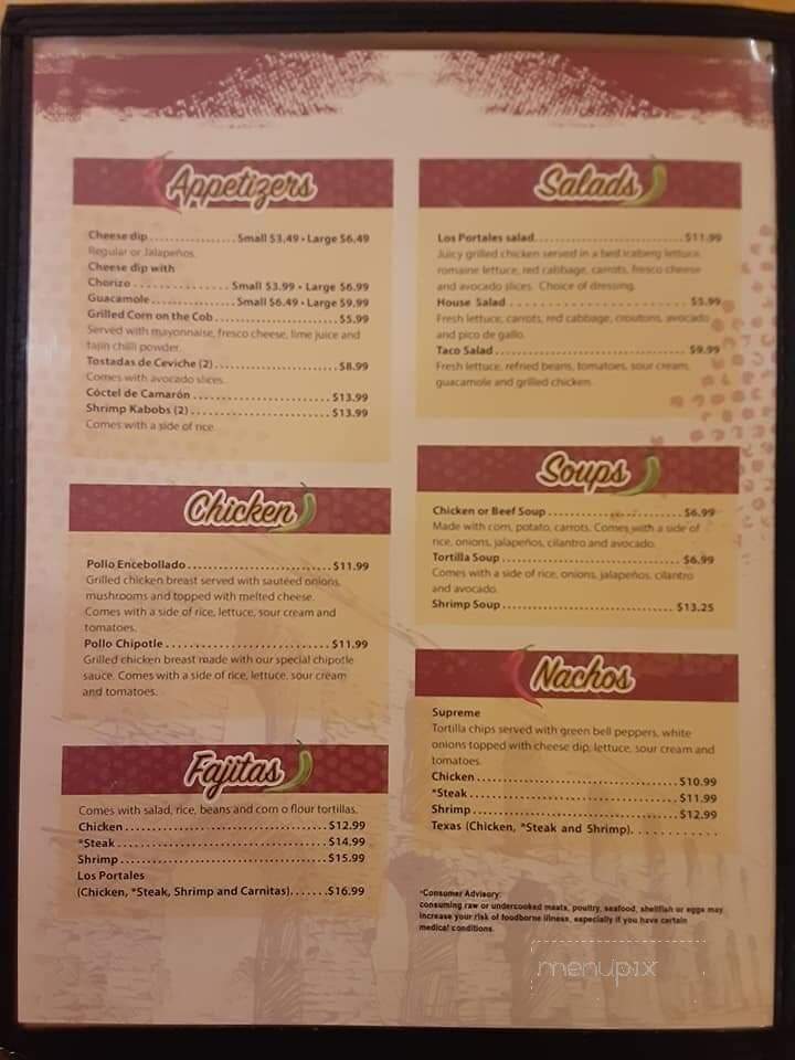 Los Portales - Greer, SC menu_pic