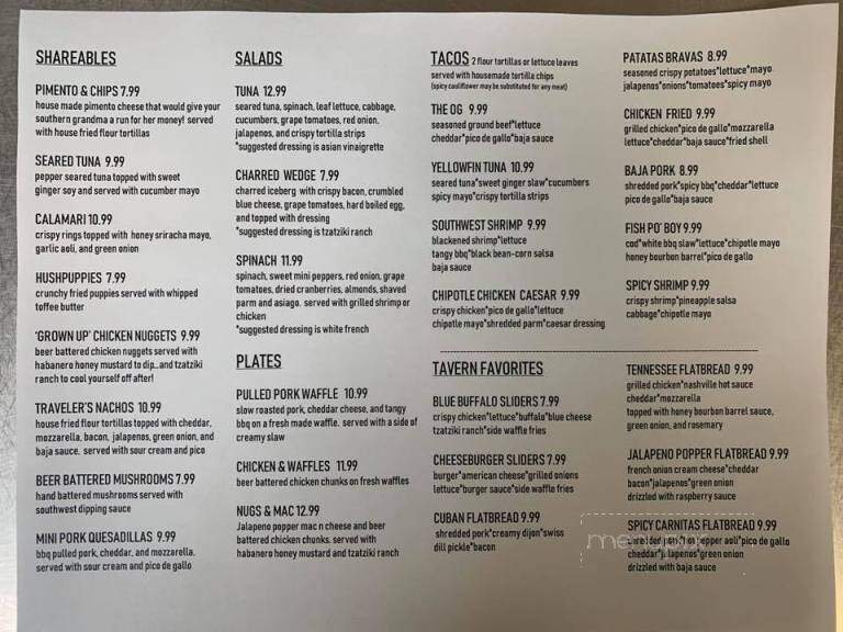 Two Traveler's Tavern - Garrettsville, OH menu_pic