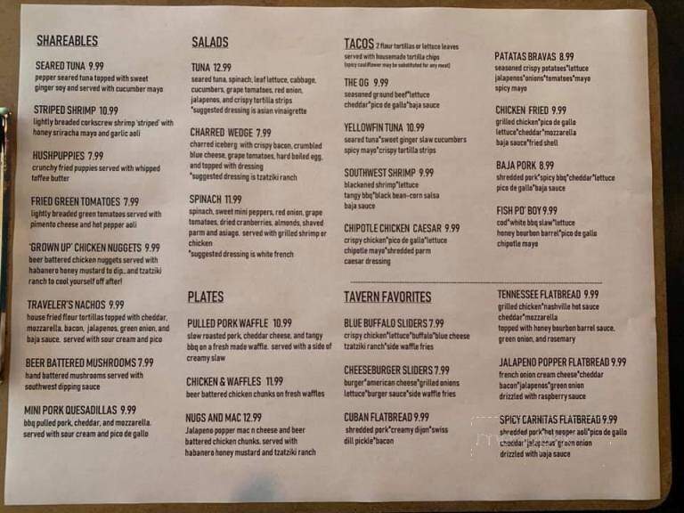 Two Traveler's Tavern - Garrettsville, OH menu_pic