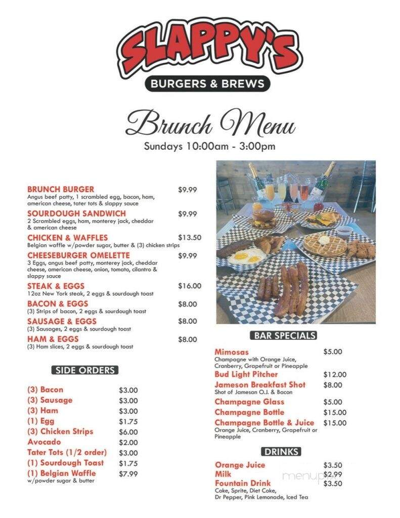 Slappy's Burgers & Brews - National City, CA menu_pic