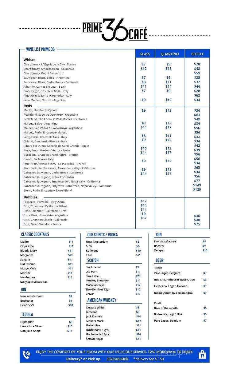 Prime 36 Restaurant - Miami, FL menu_pic