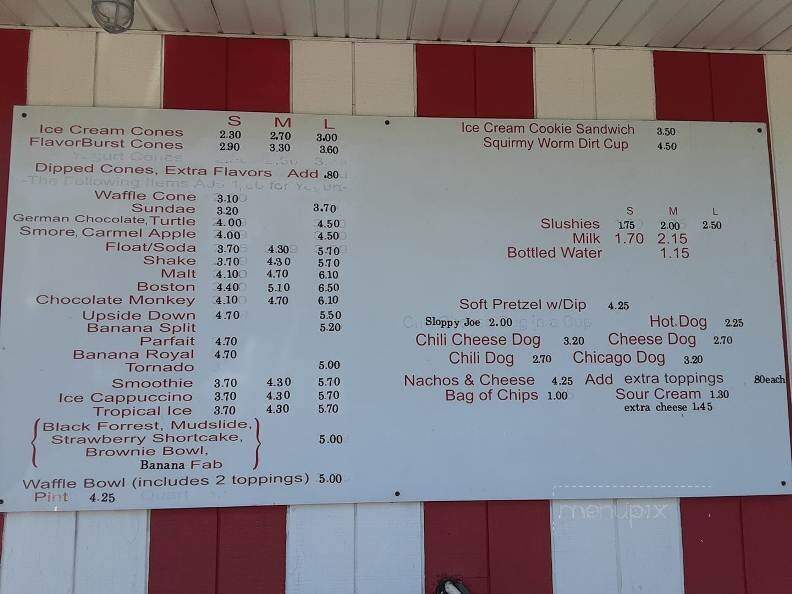 Sloane's Tastee Cream - La Porte, IN menu_pic