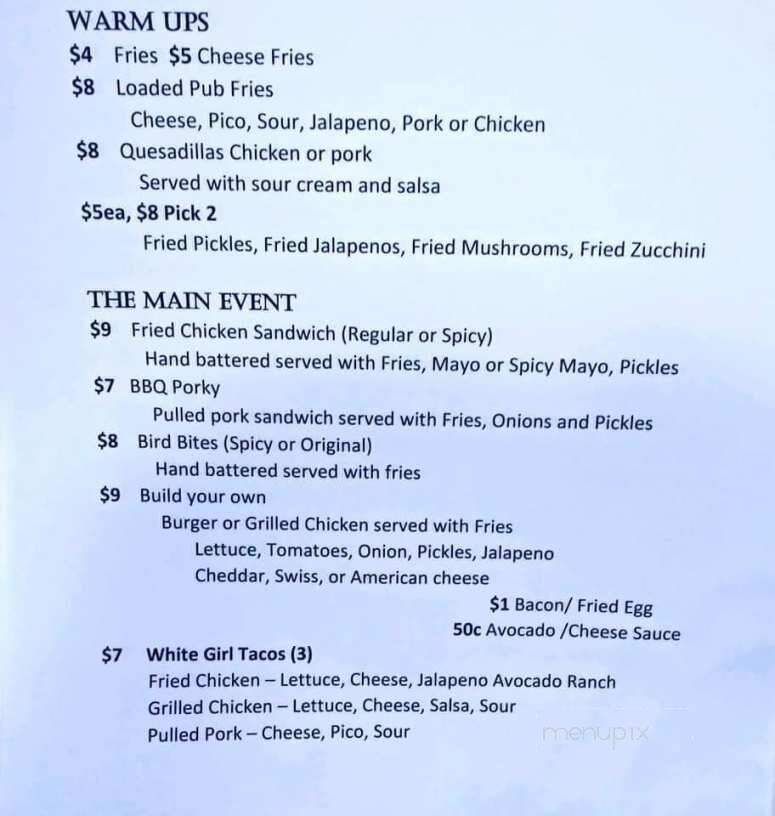 JB's Pub And Grill - Houston, TX menu_pic