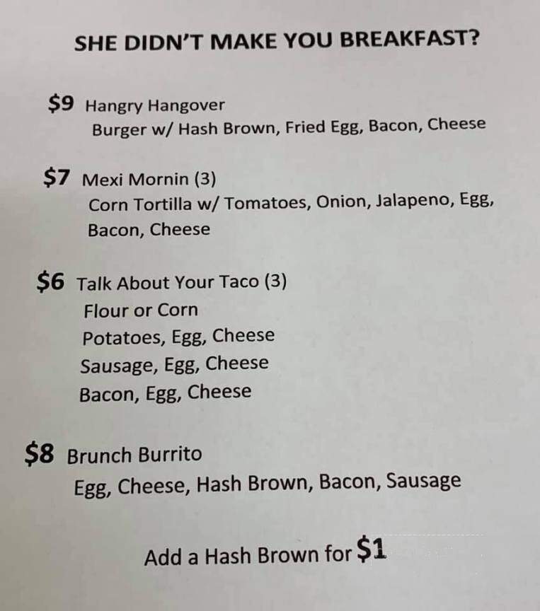 JB's Pub And Grill - Houston, TX menu_pic