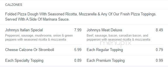 Johnny's Pizza - Columbus, OH menu_pic