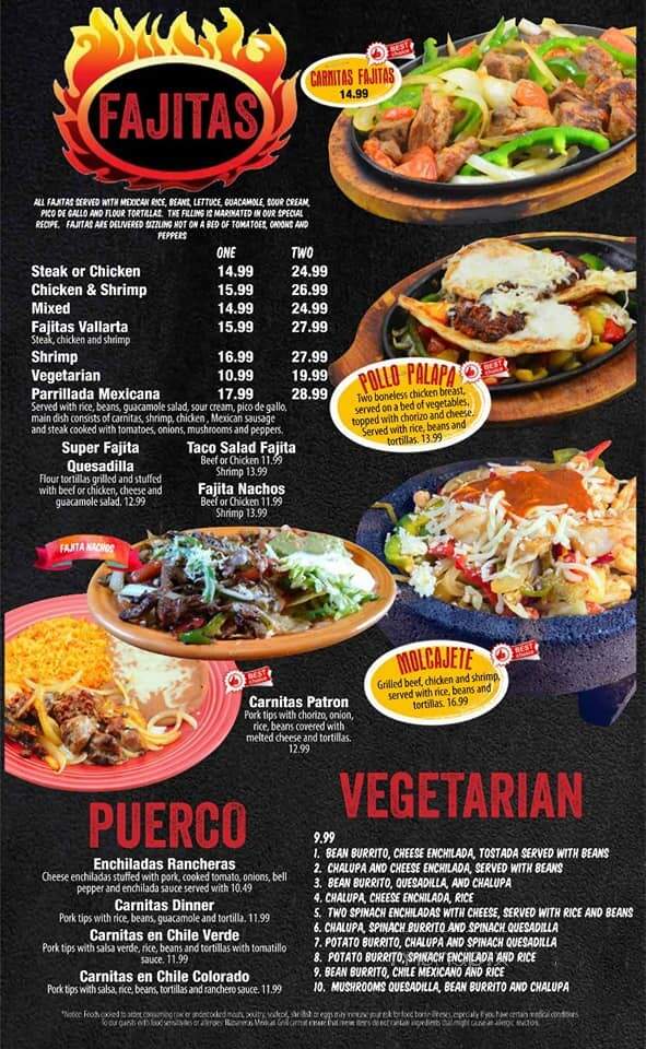 El Paso - East Liverpool, OH menu_pic
