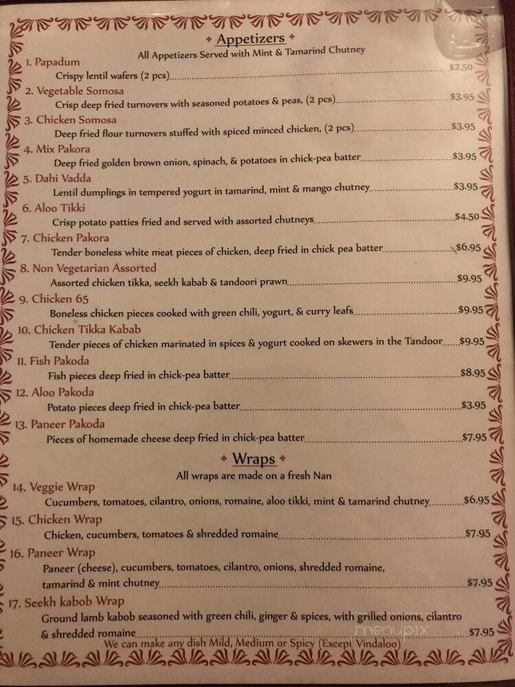 Taj Mahal - Springfield, MO menu_pic