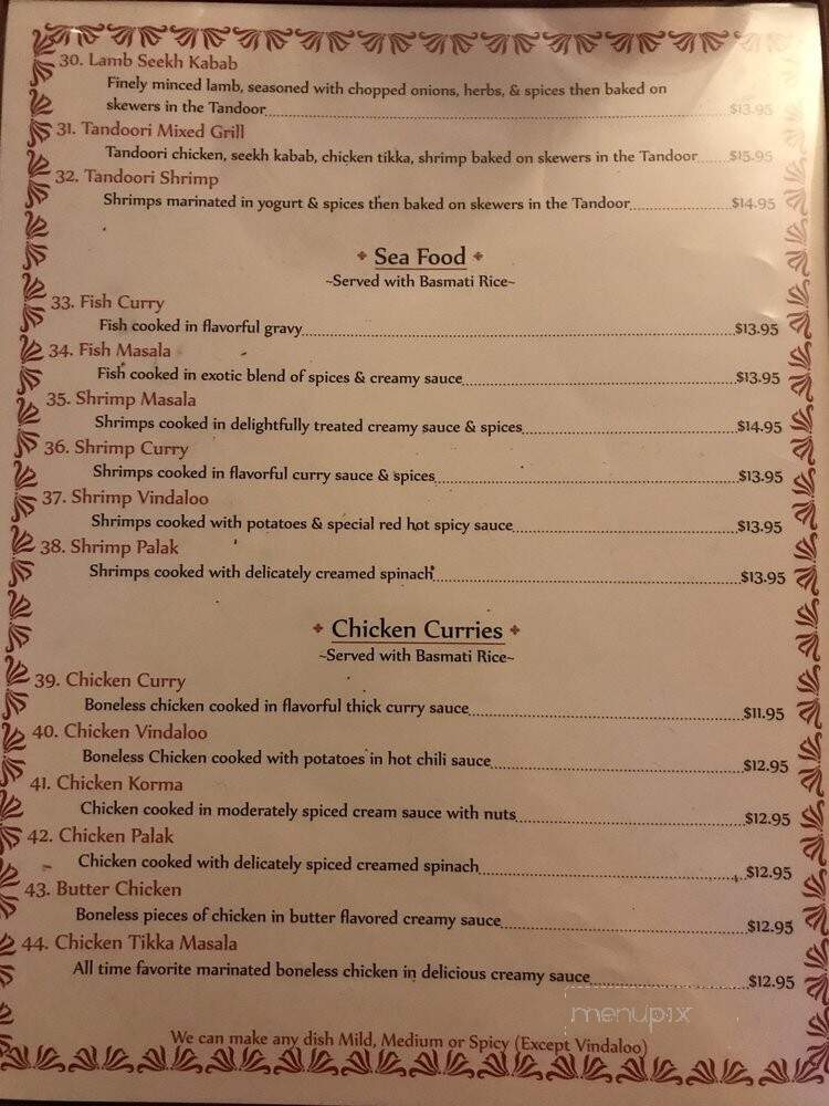 Taj Mahal - Springfield, MO menu_pic