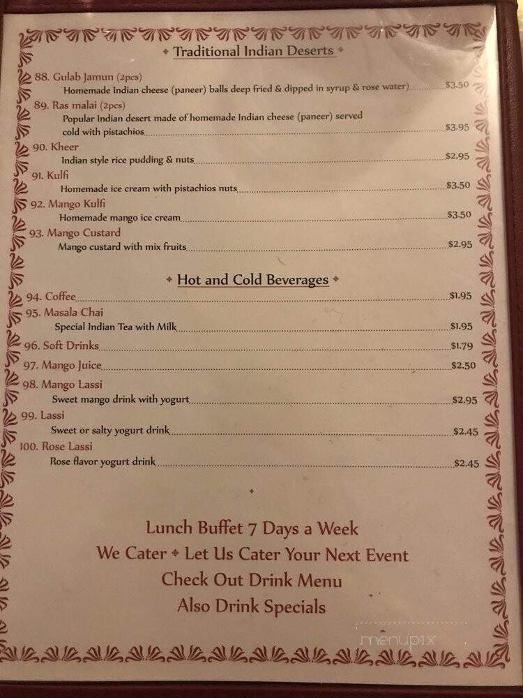 Taj Mahal - Springfield, MO menu_pic