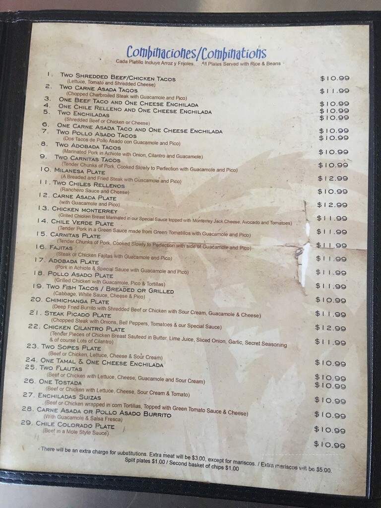 Mariscos Las Palmas - Vista, CA menu_pic