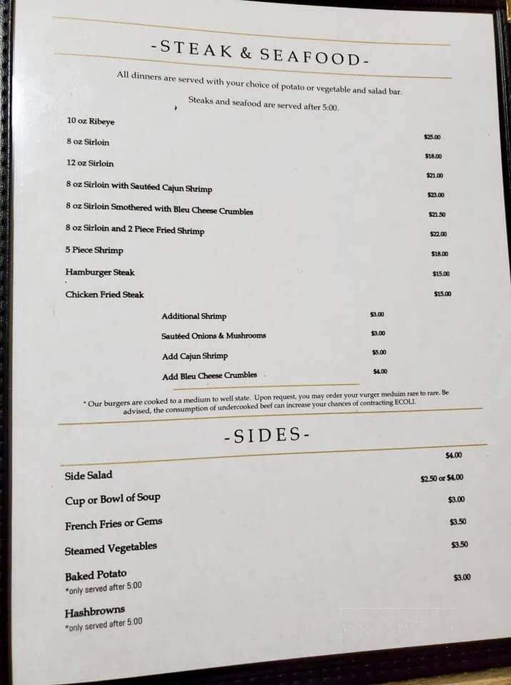 Cassidy's Bar & Lounge - Plentywood, MT menu_pic