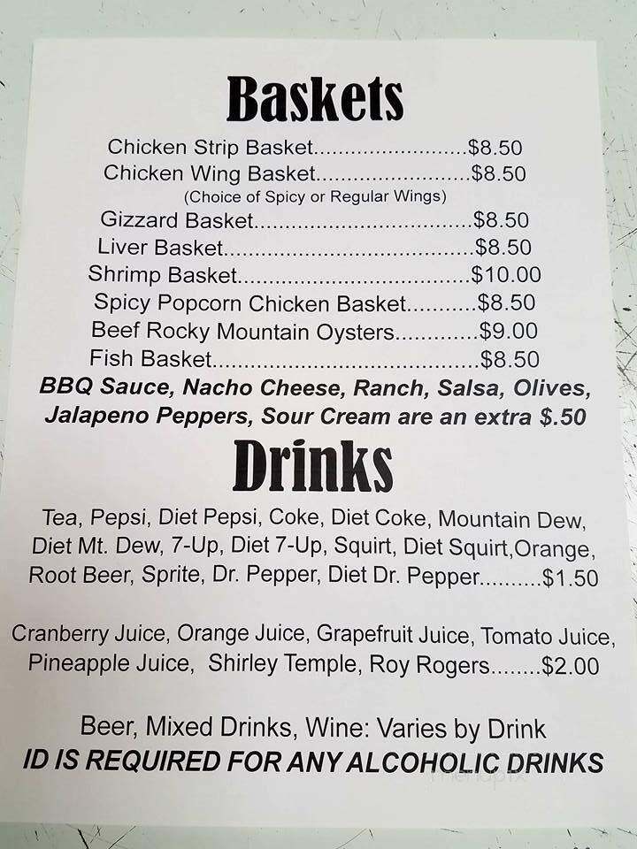 Don's Bar - David City, NE menu_pic