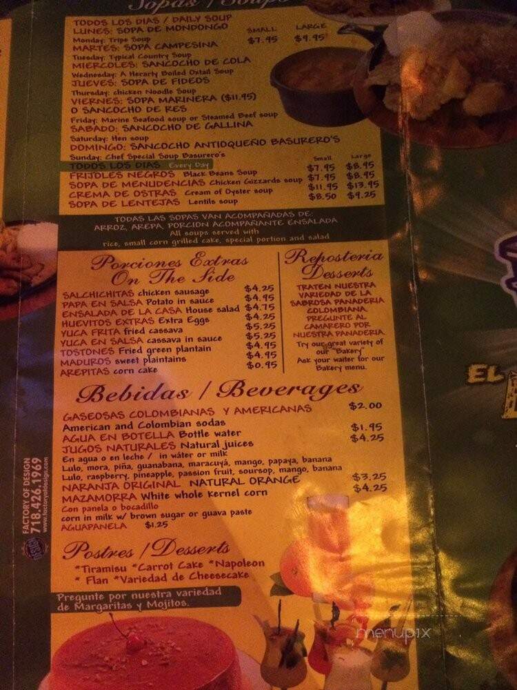 El Basurero - Astoria, NY menu_pic