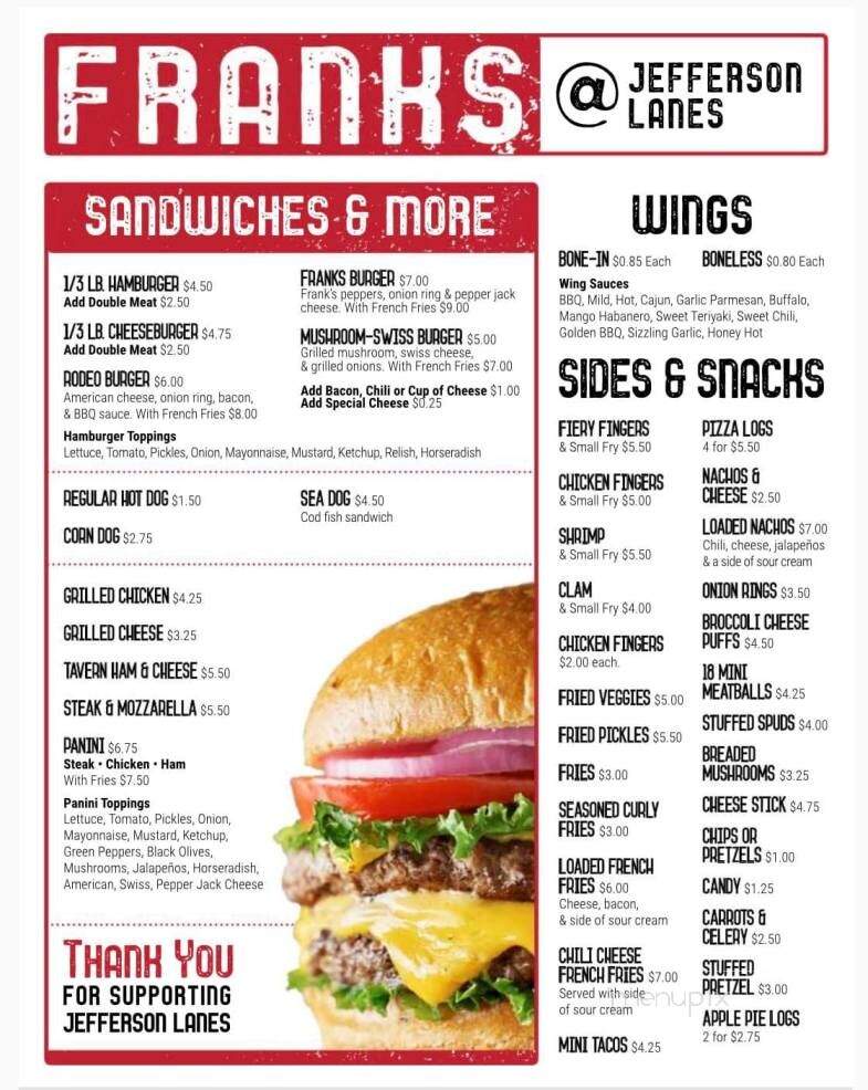 Jefferson Lanes - Jefferson, OH menu_pic