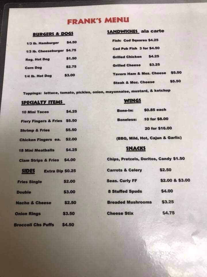 Jefferson Lanes - Jefferson, OH menu_pic