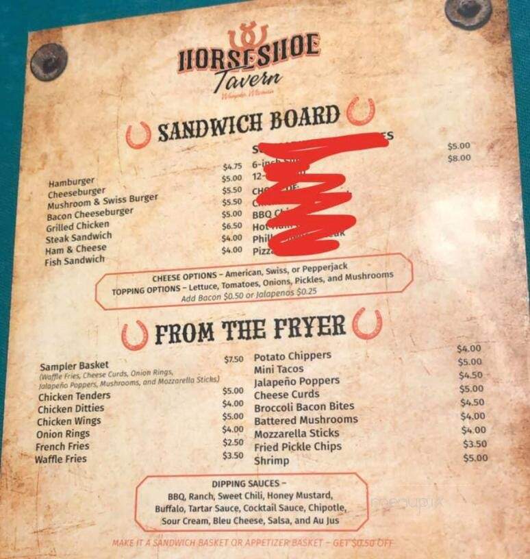 Horseshoe Tavern - Prairie Du Chien, WI menu_pic