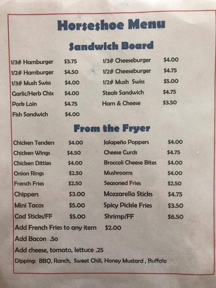 Horseshoe Tavern - Prairie Du Chien, WI menu_pic