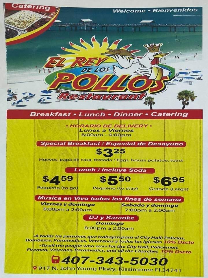 El Rey De Los Pollos - Kissimmee, FL menu_pic