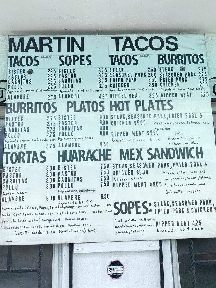 Martin Tacos - Belle Glade, FL menu_pic