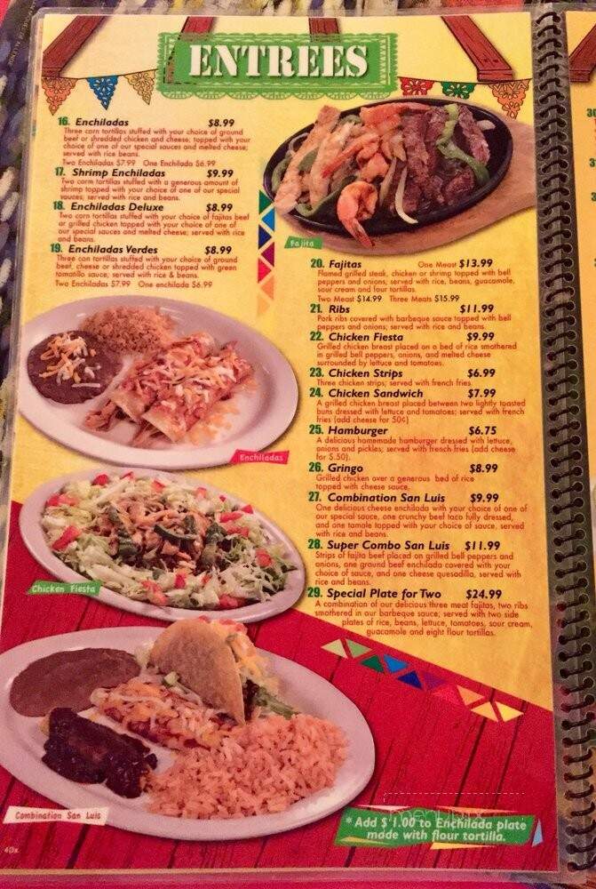 San Luis - Natchitoches, LA menu_pic