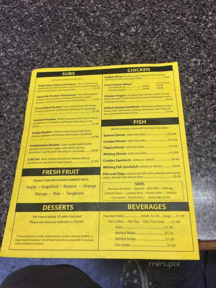 Lucky's Grille - Capitol Heights, MD menu_pic