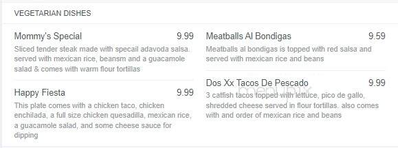 La Fiesta Mexican Restaurant - Union City, GA menu_pic