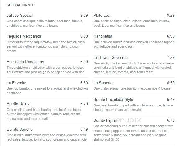 La Fiesta Mexican Restaurant - Union City, GA menu_pic