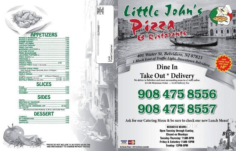 Little John's Pizza - Belvidere, NJ menu_pic