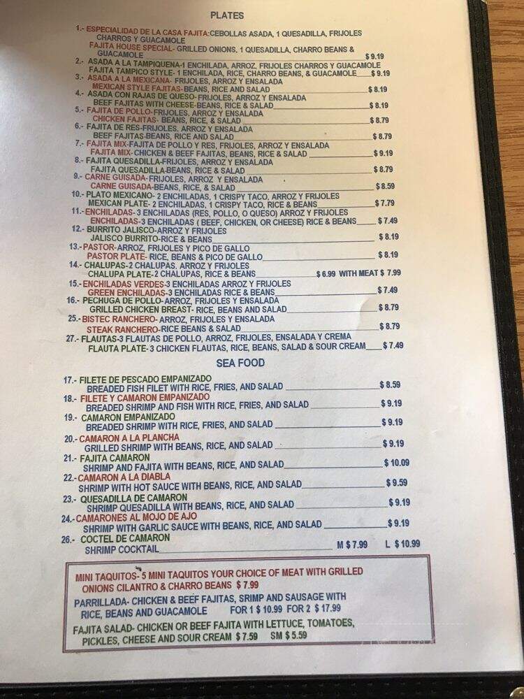 Jalisco Mexico Taqueria - Beeville, TX menu_pic