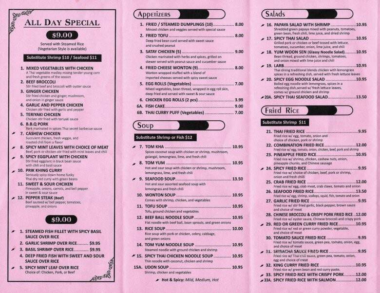 Spices Thai Kitchen - Arcadia, CA menu_pic