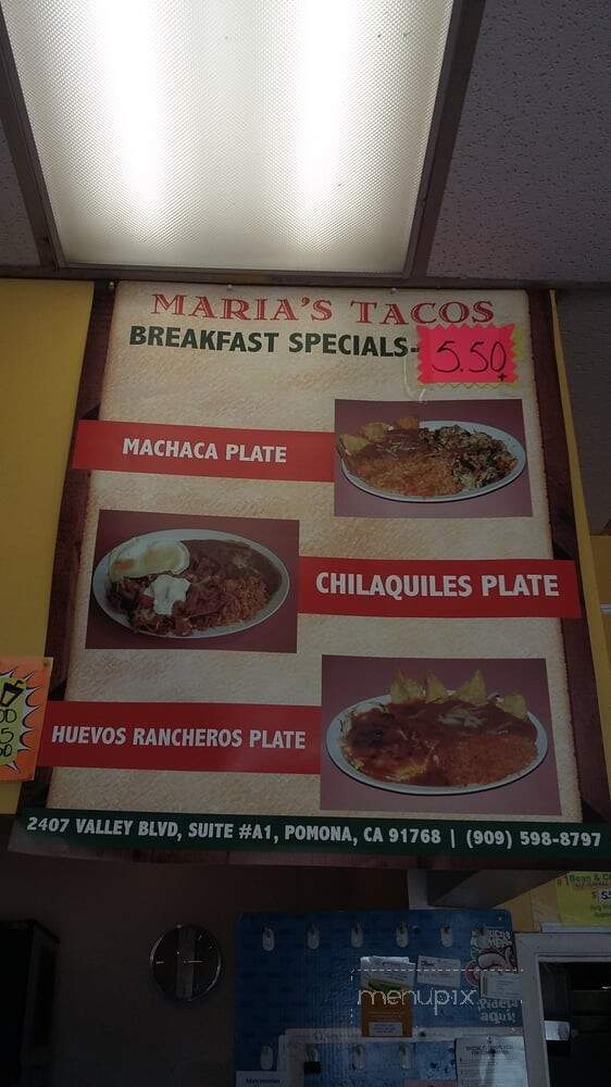 Maria's Tacos - Pomona, CA menu_pic