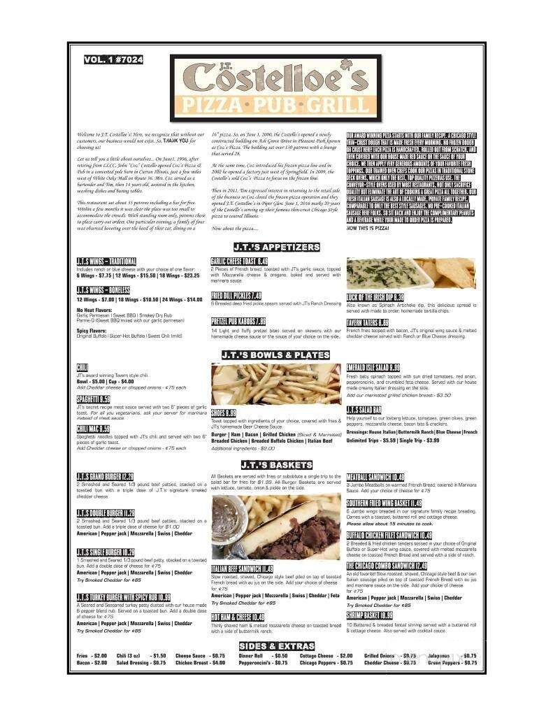 JT Costello's - Springfield, IL menu_pic