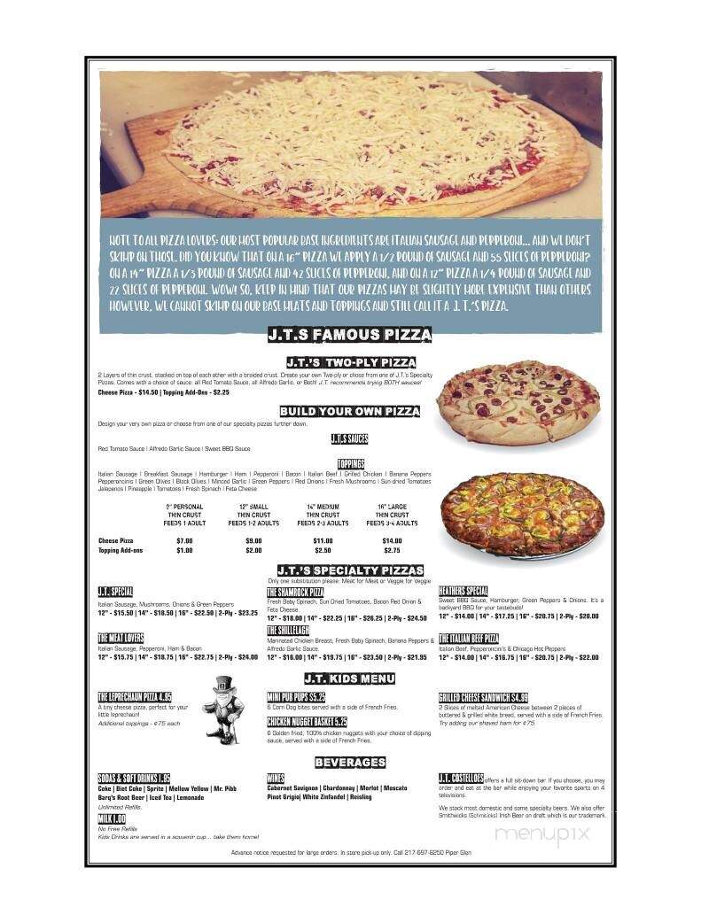 JT Costello's - Springfield, IL menu_pic