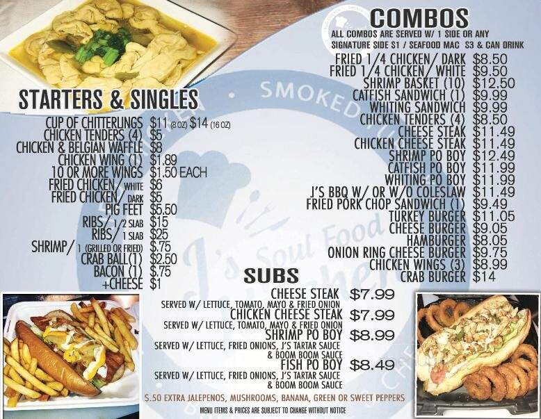 TJ's Soul Food Kitchen - White Plains, MD menu_pic