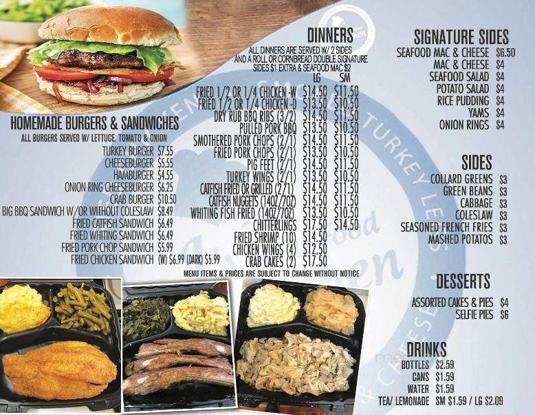TJ's Soul Food Kitchen - White Plains, MD menu_pic