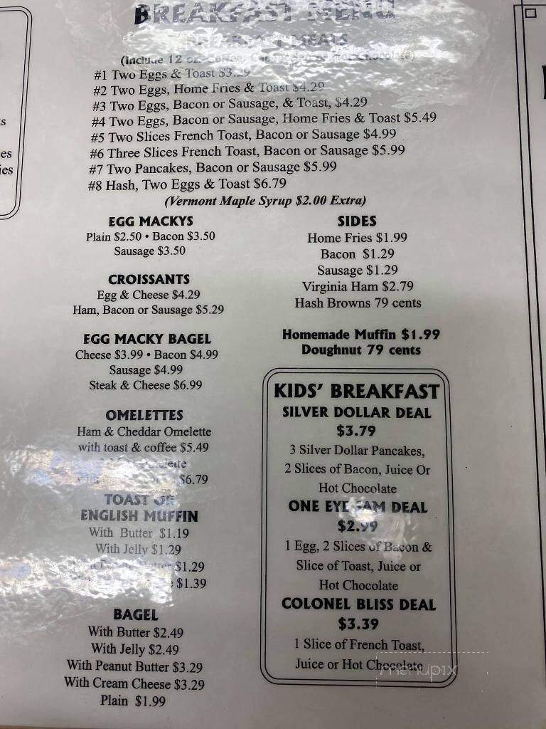 Bliss Village Store & Deli - Bradford, VT menu_pic