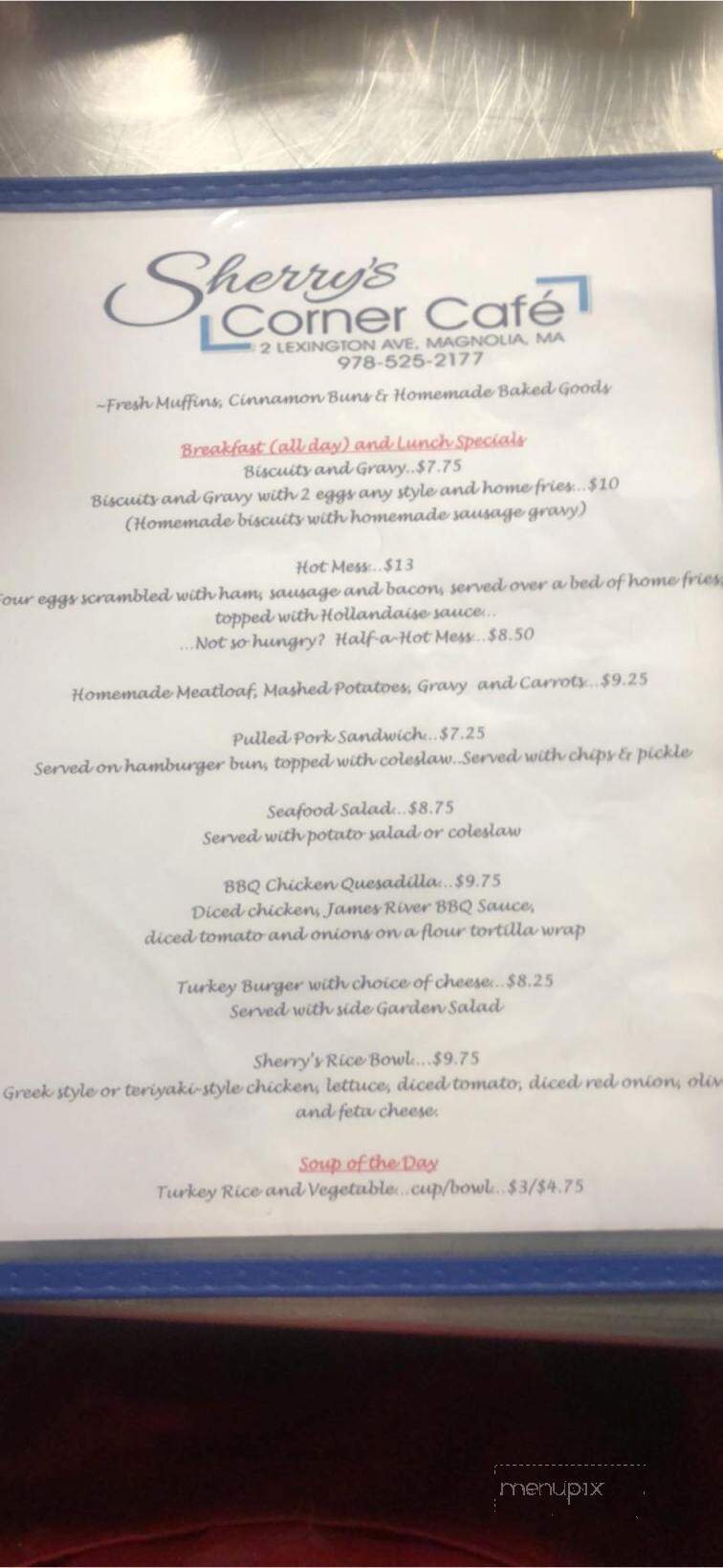 Sherry's Corner Cafe - Gloucester, MA menu_pic